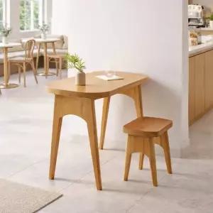 리코 소나무원목 1인용 타원형 식탁세트 900