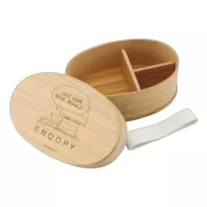 스누피 대나무 원형 도시락 1단 1P 600ml 분리형 점심 피크닉 직장인