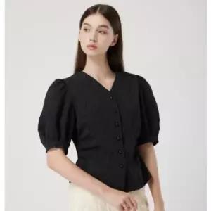 [롯데백화점]씨씨콜렉트 크링클 자카드 셔링 블라우스 C252MSC134