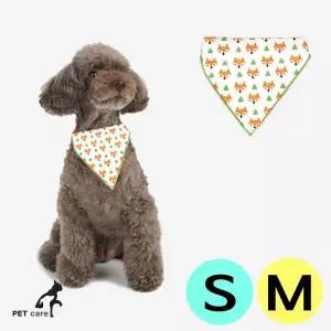 M 심플 애견 화이트 S 머플러 여우 패턴