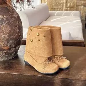 빈티지 연두 키높이 웨지힐 소가죽 부츠 힐펌프스 여자신발 버클 버전 원템5