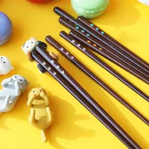 네코짱 우드 젓가락 홀더세트 4color 수저받침 RlW1+8vxQ