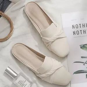 여름 리본 밴드 장식 뮬 데일리 여자 슬리퍼 신발 goa9+8IrW