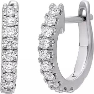 생일 기념일 발렌타인데이 결혼식을 위한 DISENO 1/4 캐럿 다이아몬드 허기 후프 귀걸이(F-G SI1-SI2