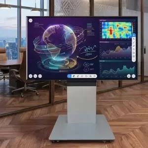 기업 학원용 회의실 이동식 TV 전자칠판 거치대 튼튼한 100인치 고중량 대형 스탠드