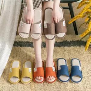 실내 슬리퍼 거실 실내화 린넨 사무실 층간소음 방지