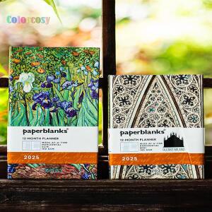 종이 블랭크 2025 일기 플래너: 절묘한 빈티지 디자인, 부드러운 무산성 개월 주간