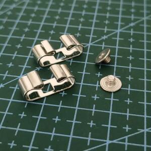 솔리드 황동 볼로 슬라이드 클라스프  부자재  직사각형 블랭크 패스너  매칭 나사 포함 20개