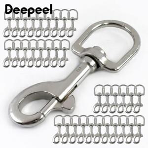 1/2개 304 스테인리스 스틸 금속 버클 키체인 카라비너 클립 개 목걸이 스트랩 회전형 로브스터 스냅 훅 액