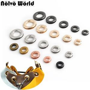 20/40/100피스 10-13-16-23mm 금속 아일렛 스크류 버클 O 링 그로밋 걸쇠 가방 개 체인 후크 가죽 공예 액