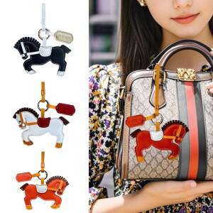 가죽 말 가방에 대한 키 체인 펜던트 수제 양피 매력 자동차 장식 액세서리 선물