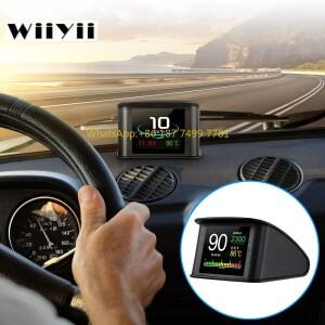 P10 HUD 헤드업 디스플레이 디지털 자동차 컴퓨터 ECU 필름 게이지 속도계 전자 모니터 OBD 2 액세서리