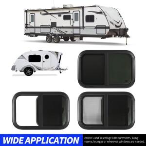 원형 슬라이딩 윈도우 블랙 알루미늄 합금 프레임  UV 내성  캐러밴 캠핑 트레일러용 이동식 곤충 스크린