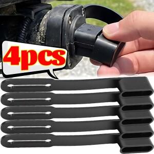 범용 4방향 플랫 트레일러 플러그 커버 먼지 캡 고무 커넥터 부트 (맥세이프 루프 포함) RV 보트 트럭 히치