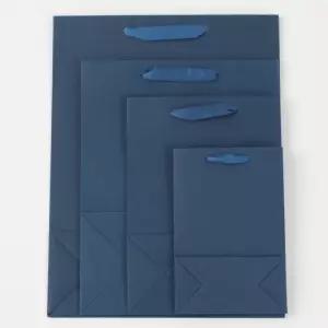 선물포장 세로 직사각 블루 무지 종이쇼핑백 미니