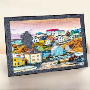 휴대용 퍼즐 매트 분류 트레이 포함 미끄럼 방지 데스크탑 접시 성인 어린이 크로스보더 퍼즐 패드 휴대 용