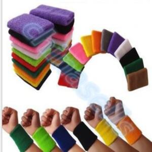 1pcs 스포츠 Sweatband 코 튼 15*8cm 테리 천으로 손목 땀 밴드 테니스 피트 니스 농구 팔찌 손목 지원 수