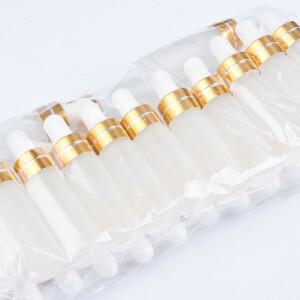10pcs 1ml 미니 Dropper 병 유리 빈 에센셜 오일 아로마 테라피 골드 캡 피펫