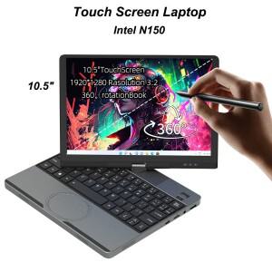 10.5인치 터치스크린 노트북 인텔 N150 16GB DDR4 1TB SSD 휴대용 미니 오피스 노트북 PC 풀 기능 타입-C