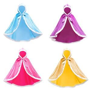 여자 공주 후드 케이프 어린이 겨울 의류 망토 크리스마스 할로윈 파티 코스프레 의상 블루 퍼플 옐로우 레