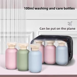 100ml PE 여행용 병 세트 샤워 샴푸 용 누출 방지 플립 탑 로션 디스펜서 세면 휴대용 리필