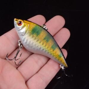 1pcs 7.5cm 15.5g 낚시는 살아있는 VIB 미끼를 인공 크랭크베이트 하드 만들기 3D 눈 5가지 색상 사용 가능