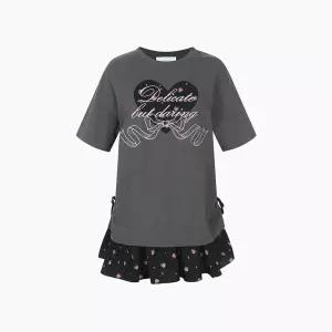 [AK분당점] [에고이스트] [BLUE LABEL] 밑단 배색 러플 반팔 티셔츠  ES2OTH02