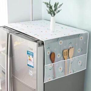 다기능 가정용 냉장고 먼지 커버, 방수 및 기름 방지 홈 패브릭 상단용 정리 가방