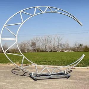 철제 달 장식품 인테리어 조형물 구조물 화이트 조명 소품 장식 카페 초승달 야외