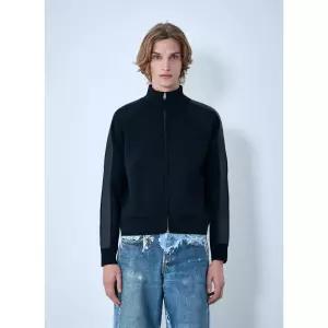 아크네스튜디오 로고 집업 하이넥 리브 트림 가디건 B60389 900