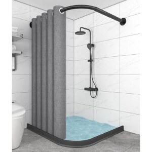 ㄱ자형 샤워커튼봉 세트 화장실 코너 칸막이 봉세트 가림막 방수 참고 커튼링 장착부품