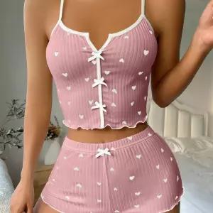 호윤상회 핑크하트 홈웨어 하트 프린트 브라 캐미솔 iOf6+9LII