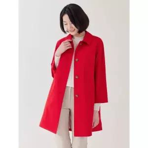 [하프클럽/](2컬러) 스판 스탠카라 A라인 롱 바바리형 코트 LFCAP201