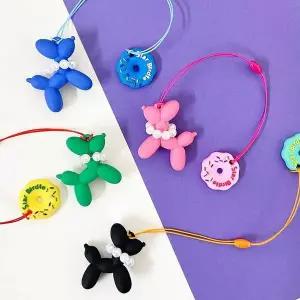 [골드스마일]통통풍선강아지 골프티걸이와 티높이조절도넛링 4개 턴트골프