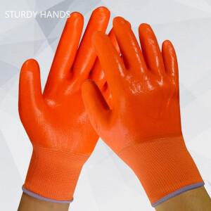 가정용 PVC 라텍스 방수 장갑, 완전 코팅 건설 목공 작업 방한 보호 원예