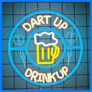 다트판 맥주 다트 네온 사인 조각 재미있는 바 벽 게임 룸 펍 남자 동굴에 대한 다트판 맥주 머그 디자인으