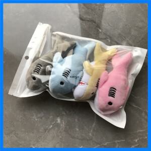 4개/몫, 귀여운 9CM 상어 봉제 인형 동물 장난감, 열쇠 고리 펜던트