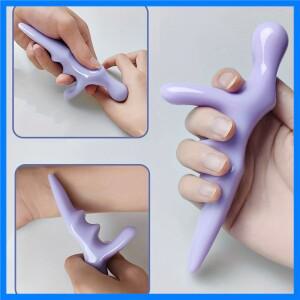 보라색 T-지압 마사지 엄지 손가락 프레스 트리거 포인트 릴리프 피로 전신 딥 핸드 헬드 반사 요법 도구