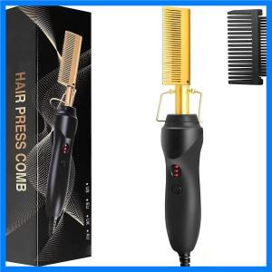 2 in1 핫 빗 머리 직선 기 전기 난방 빗 빠른 난방 휴대용 여행 Anti-Scald 수염 직선 기 프레스 빗