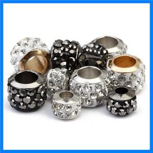 DIY 쥬얼리 제작용 라인석 크리스탈 비즈, 큰 구멍 비즈, 팔찌 팔찌, 목걸이, 느슨한 비즈, 20 개/로트