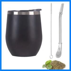3pcs 스테인레스 스틸 Yerba 메이트 컵 세트 350ML 이중 벽 메이트 컵 Yerba 메이트 조롱박 Bombillas 및