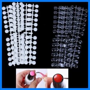 240 Pcs 라운드 거짓 손톱 디스플레이 팁 가짜 손톱 컬러 차트 접착 스티커와 네일 견본 스틱