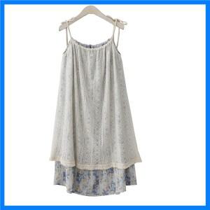 여름 새로운 프랑스 스타일 해변 휴가 슬립 드레스 레이스 Tassels 꽃 중반 긴 계층 스커트 달콤한 가짜 두