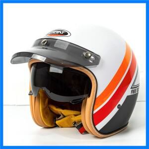 중국 강제 인증 레트로 3/4 오픈페이스 하프 오토바이 헬멧, 가벼운 성인용 빈티지 제트 헬멧 (남녀 공용)