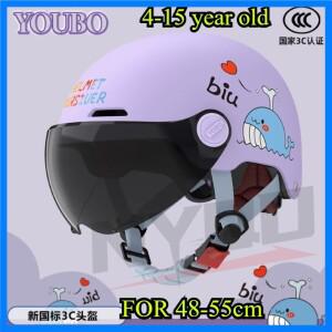 새로운 어린이 오토바이 헬멧 3/4 오픈 페이스 여름 헬멧 반 얼굴 만화 패션 헬멧