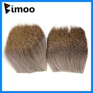 Bimoo-플라이 타이 소재 사슴 헤어 패치 5x5cm, 드라이 플라이용, 캐디스 머들러, 미노우, 엘크, 모피, 자