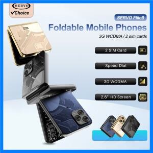 SERVO Flilo9 플립 휴대폰 2.6인치 디스플레이 듀얼 SIM 카드 블랙리스트 단축 다이얼 통화 기록기 3G WCDM