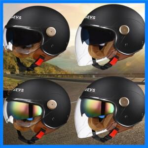 도트 인증 이중 미러 오토바이 페달 레트로 하프 헬멧 남녀 공용 기관차 라이트 헬멧 사계절용 하드 헬멧