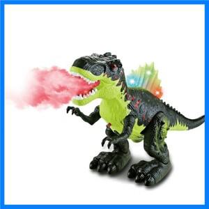 스프레이 기계식 전기 공룡 장난감 전기 범용 시뮬레이션 기계식 스프레이 티라노사우루스 렉스 조명 및 음