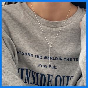 새로운 925 스털링 실버 목걸이 참 장식 개성 있는 긴 기하학적 모양 펜던트 초커 생일 선물 여성용 정교한